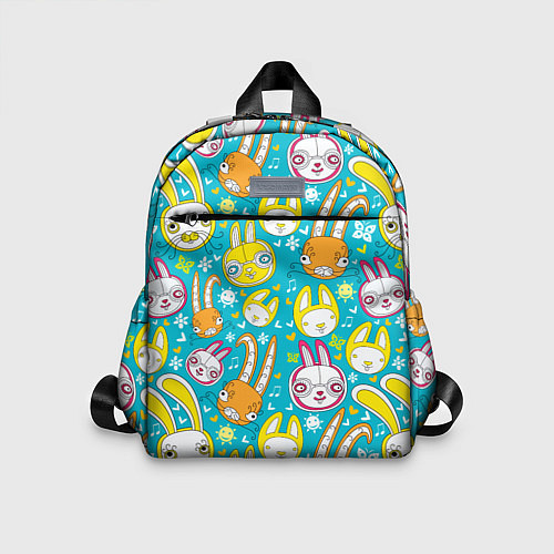 Детский рюкзак Разноцветные зайцы / 3D-принт – фото 1