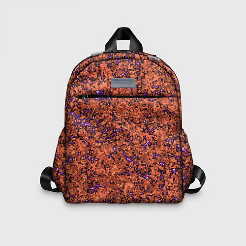 Детский рюкзак Яркий красно-коричневый со фиолетовым свечением / 3D-принт – фото 1