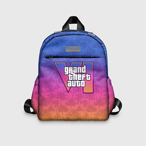 Детский рюкзак GTA 6 - пальмы и логотип / 3D-принт – фото 1