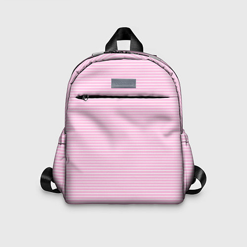 Детский рюкзак Светлый розовый в белую полоску / 3D-принт – фото 1