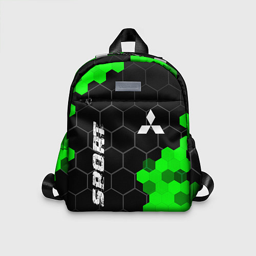 Детский рюкзак Mitsubishi green sport hexagon / 3D-принт – фото 1
