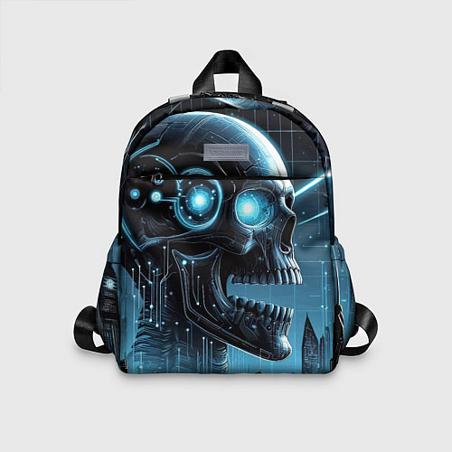 Детский рюкзак Cyberpunk skull - metropolis neon glow / 3D-принт – фото 1