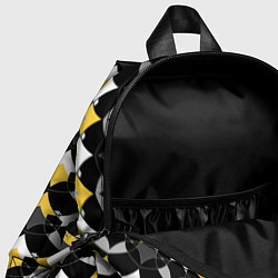 Детский рюкзак Желто черный с белым геометрический узор, цвет: 3D-принт — фото 2
