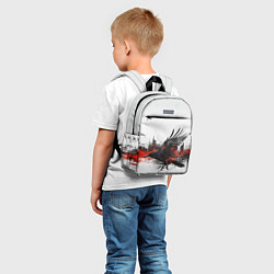 Детский рюкзак Силуэт черного ворона и города, цвет: 3D-принт — фото 2