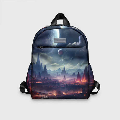 Детский рюкзак Фантастическая планета внутри космоса / 3D-принт – фото 1