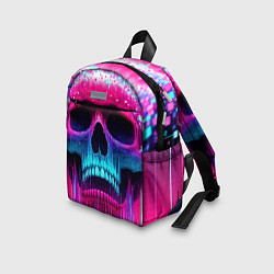 Детский рюкзак Pixel skull blast brain - cyber city ai art, цвет: 3D-принт — фото 2