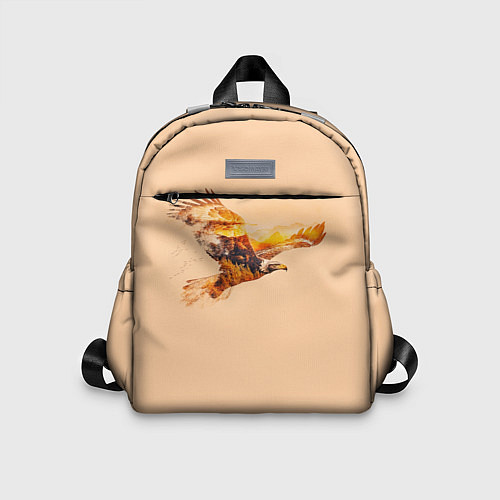Детский рюкзак Летящий орел и пейзаж на закате / 3D-принт – фото 1