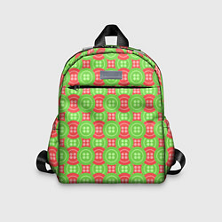 Детский рюкзак Паттерн с красными и зелеными пуговицами, цвет: 3D-принт