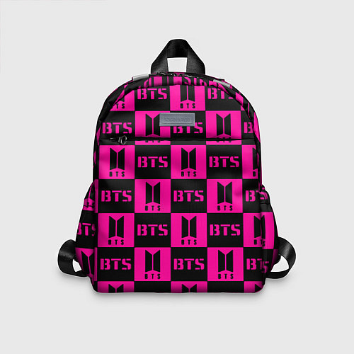 Детский рюкзак BTS pattern pink logo / 3D-принт – фото 1