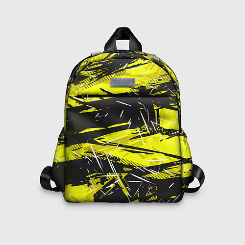 Детский рюкзак Yellow geometry - спортивный узор / 3D-принт – фото 1