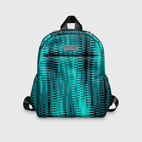 Детский рюкзак Бирюзовый абстрактные полосы / 3D-принт – фото 1