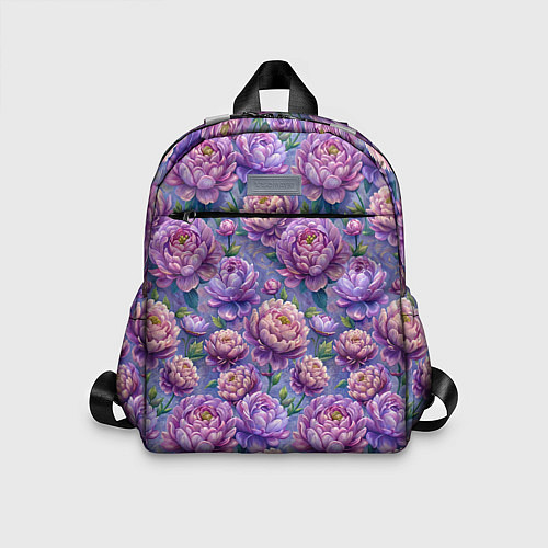 Детский рюкзак Крупные пионы садовые дачные цветы паттерн / 3D-принт – фото 1