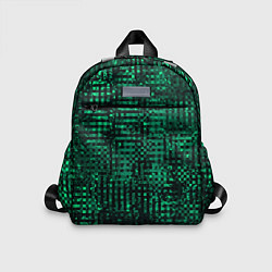 Детский рюкзак Чёрно-зелёный абстрактный, цвет: 3D-принт