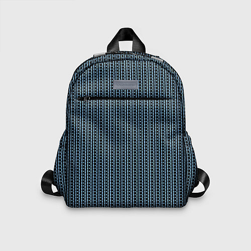 Детский рюкзак Чёрно-синий полосы в горошек / 3D-принт – фото 1