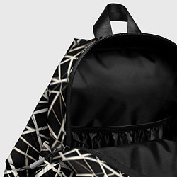 Детский рюкзак Белые хаотичные линии на чёрном фоне, цвет: 3D-принт — фото 2