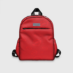 Детский рюкзак Паттерн алый контур губ на красном - lips red, цвет: 3D-принт