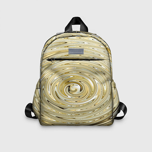 Детский рюкзак Абстракция золотой водоворот / 3D-принт – фото 1