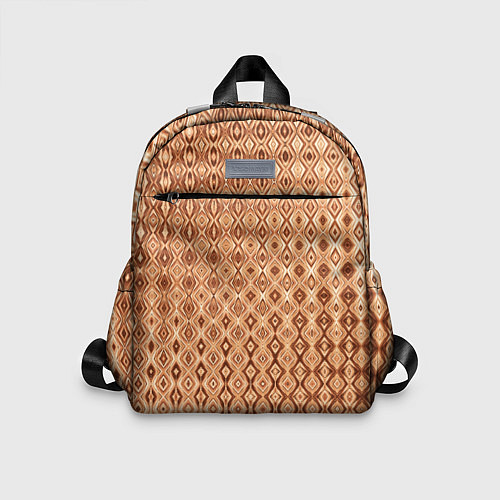 Детский рюкзак Светлый коричневый абстрактный узор / 3D-принт – фото 1