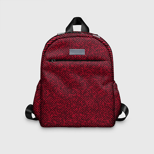Детский рюкзак Текстурированный красно-чёрный / 3D-принт – фото 1