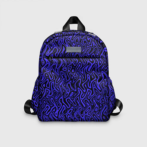 Детский рюкзак Чёрно-синий абстрактный узор / 3D-принт – фото 1