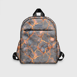 Детский рюкзак Текстура треснувшего темно-серого мрамора, цвет: 3D-принт