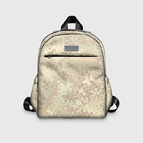 Детский рюкзак Нежный жёлто-бежевый абстрактный / 3D-принт – фото 1