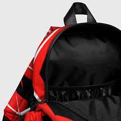 Детский рюкзак Чёрно-белые полосы на красном фоне, цвет: 3D-принт — фото 2