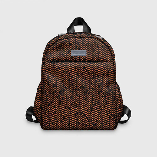 Детский рюкзак Волнистая текстура чёрно-коричневый / 3D-принт – фото 1