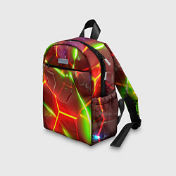Детский рюкзак Неоновые красные плиты с ярким светом, цвет: 3D-принт — фото 2