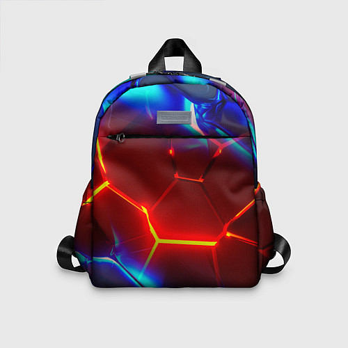 Детский рюкзак Красные плиты с ярким светом / 3D-принт – фото 1