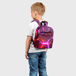 Детский рюкзак Красные плиты с фиолетовым свечением, цвет: 3D-принт — фото 2