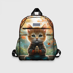Детский рюкзак Медитирующий кот цветной