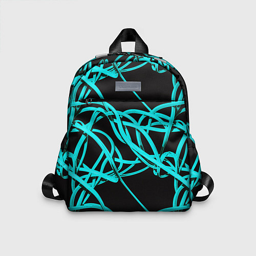 Детский рюкзак Ярко голубые линии / 3D-принт – фото 1