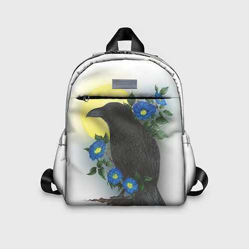 Детский рюкзак Чёрный ворон на ветке / 3D-принт – фото 1