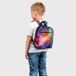 Детский рюкзак Геометрический неоновый космос - нейросеть, цвет: 3D-принт — фото 2