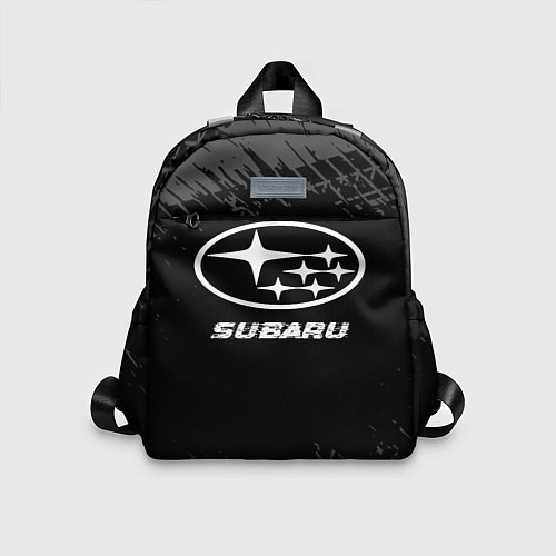 Детский рюкзак Subaru speed на темном фоне со следами шин / 3D-принт – фото 1