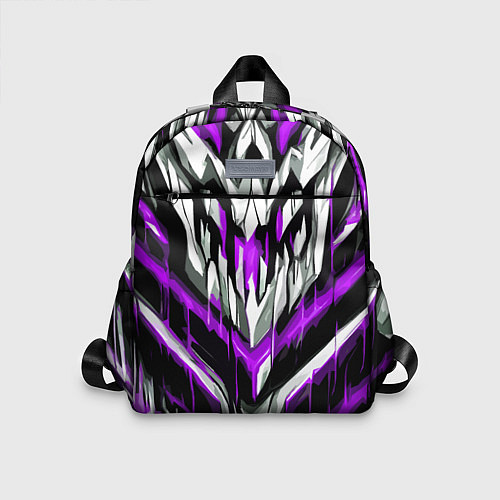 Детский рюкзак Фиолетово-белые ломаные клыки / 3D-принт – фото 1