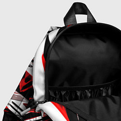Детский рюкзак Красно-чёрная агрессивная абстракция на белом фоне, цвет: 3D-принт — фото 2