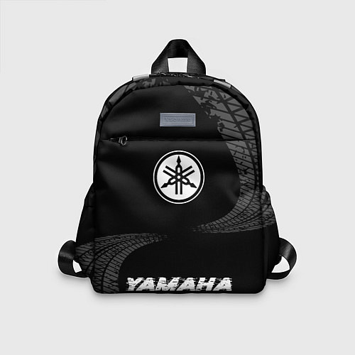 Детский рюкзак Yamaha speed на темном фоне со следами шин по-цент / 3D-принт – фото 1