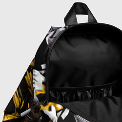 Детский рюкзак Yellow and white abstraction on a black background, цвет: 3D-принт — фото 2