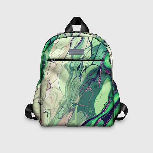 Детский рюкзак Зелёный стилизованный абстракция / 3D-принт – фото 1