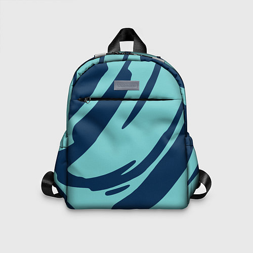 Детский рюкзак Тёмно-синий и бирюзовый абстракция / 3D-принт – фото 1