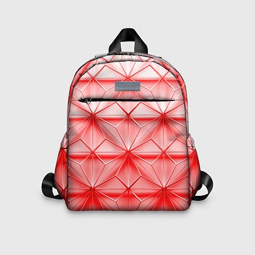 Детский рюкзак Ярко красная геометрия / 3D-принт – фото 1