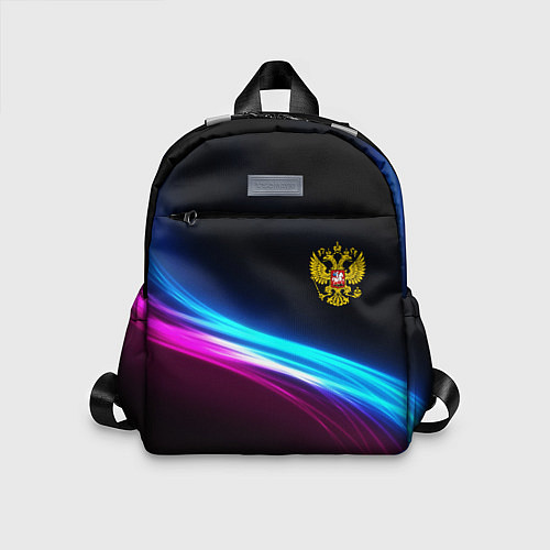 Детский рюкзак Россия неоновые волны / 3D-принт – фото 1