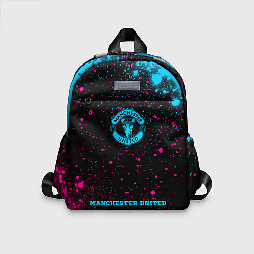 Детский рюкзак Manchester United - neon gradient по-центру / 3D-принт – фото 1