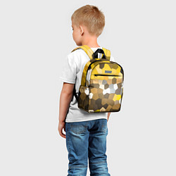 Детский рюкзак Желто белая мозаика, цвет: 3D-принт — фото 2
