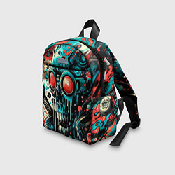 Детский рюкзак Кибер череп в очках - нейроарт, цвет: 3D-принт — фото 2
