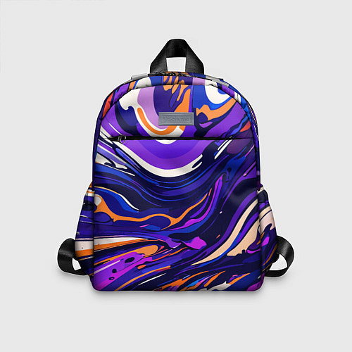 Детский рюкзак Разноцветная абстракция разводов / 3D-принт – фото 1