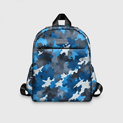 Детский рюкзак Синий армейский камуфляж, цвет: 3D-принт