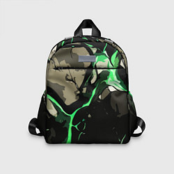 Детский рюкзак Зелёный разлом в камне, цвет: 3D-принт